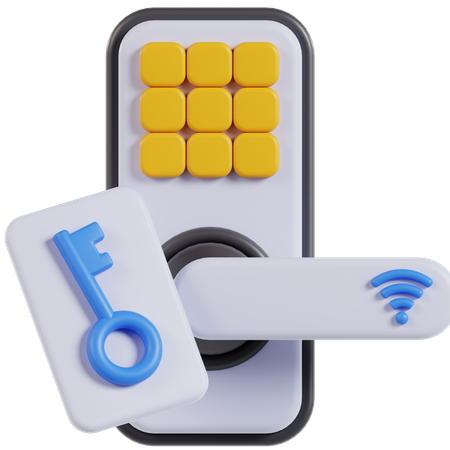 スマートドアロック  3D Icon