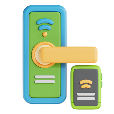 Smart Door Lock  3D Icon