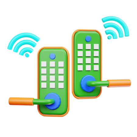 スマートドアロック  3D Icon