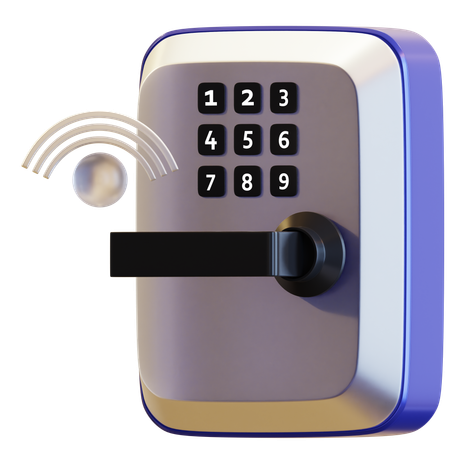 Smart Door Lock  3D Icon