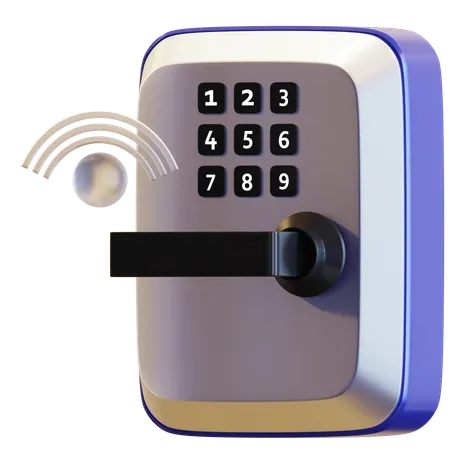 Smart Door Lock  3D Icon