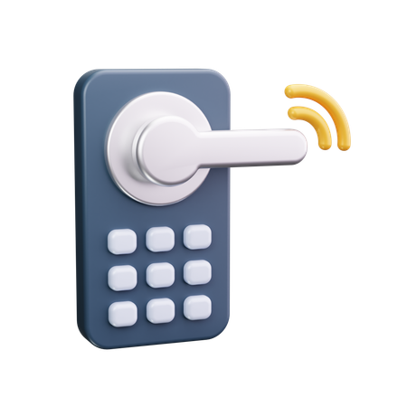 Smart Door Lock  3D Icon