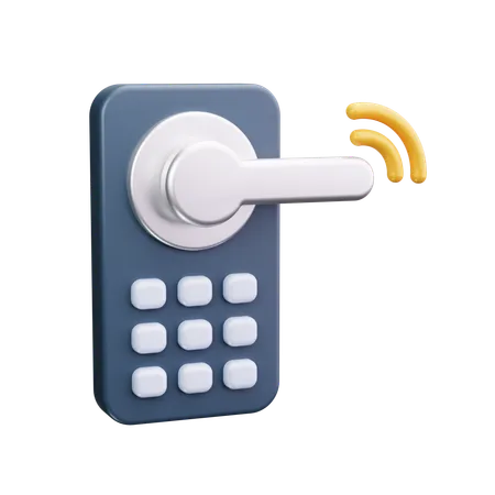 Smart Door Lock  3D Icon