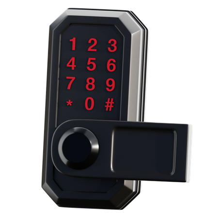 Smart Door Lock  3D Icon