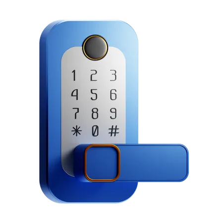 Smart Door Lock  3D Icon