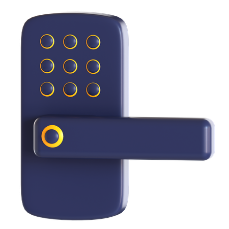 Smart Door Lock  3D Icon