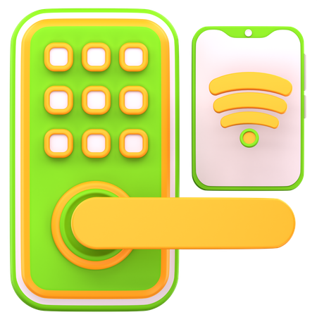 Smart door lock  3D Icon