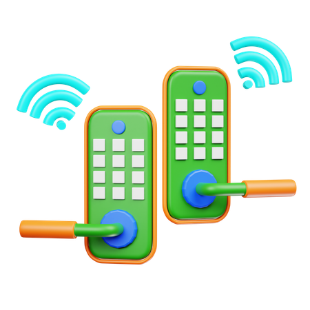 Smart Door Lock  3D Icon