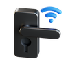 3d smart door lock illustration