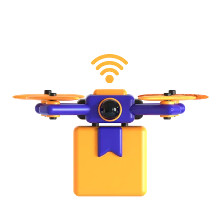 Smart Drone Delivery  3D Icon