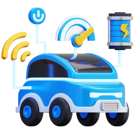 Smart Electric Car Features  3D Icon