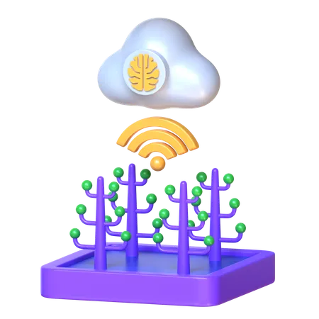 Smart Farm 3 D Future Technology Icon 3D Icon