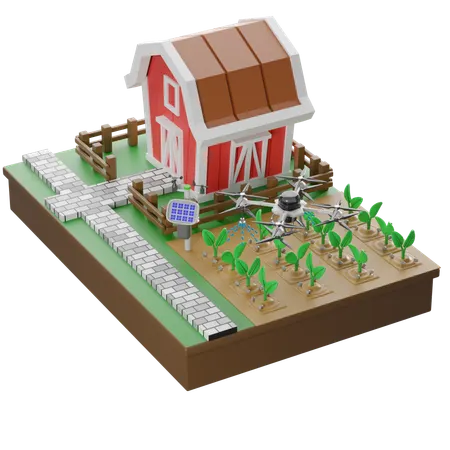 Smart Farm  3D Icon