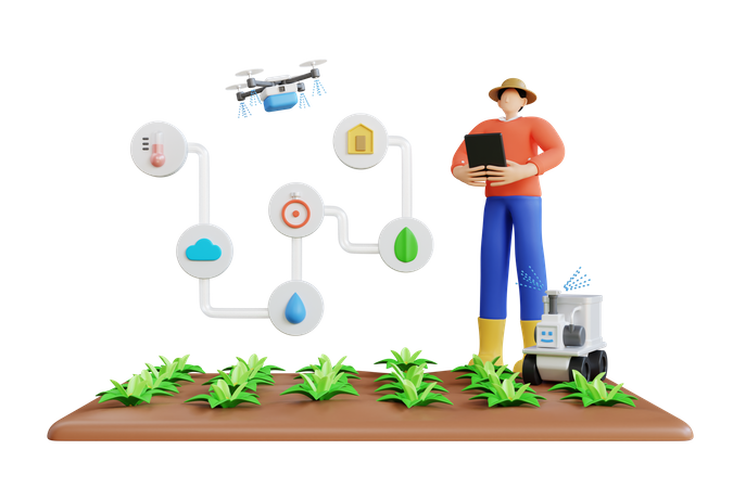 Smart farm application  3D Icon