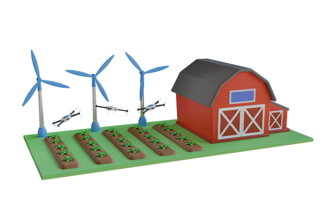 Smart Farming  3D Icon