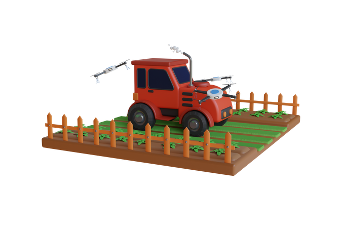 Smart Farming Vehicle  3D Icon