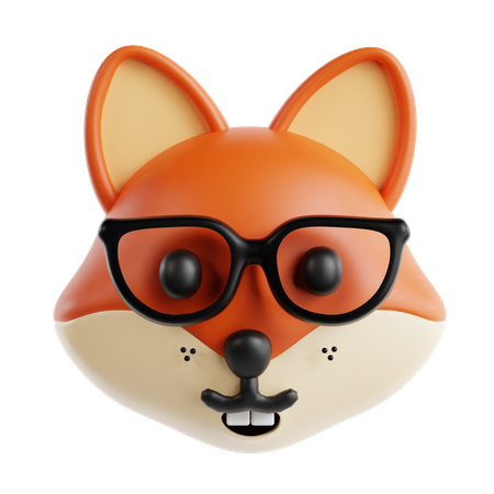 Smart Fox Emoji  3D Icon