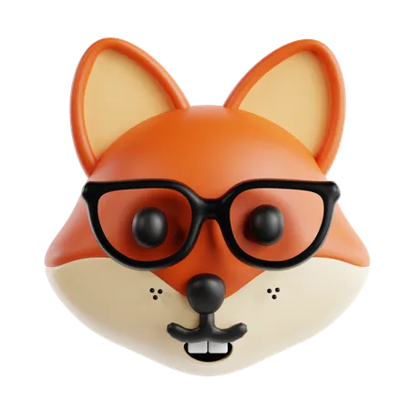 Smart Fox Emoji  3D Icon