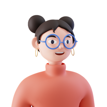 Smart Girl 3D Icon