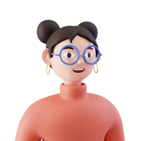 Smart Girl 3D Icon