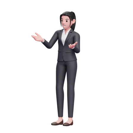 Smart Girl Talking Pose 3 D Render Business Woman Character Illustration 3D Illustration