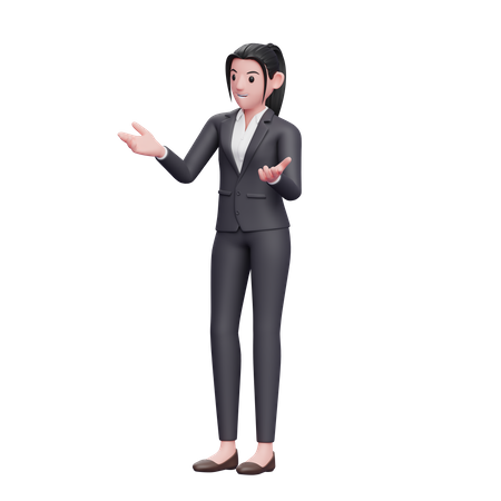 Smart Girl Talking something  3D Illustration