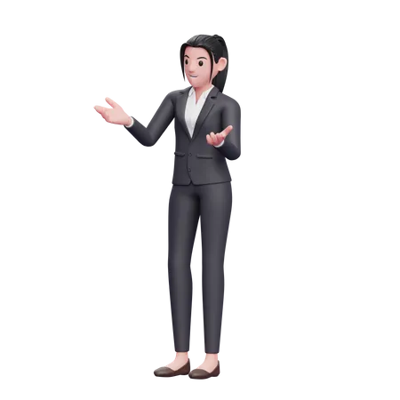 Smart Girl Talking something  3D Illustration