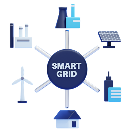 Smart Grid  3D Icon