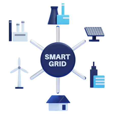 Smart Grid  3D Icon