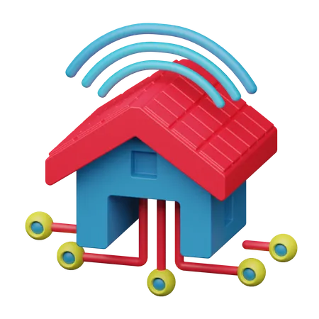 3 D Icon Illustration Of Smart Home Technology Connected To Internet Network 3D Icon