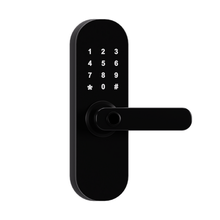 Smart Home Door Lock 3D Icon