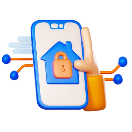 Smart Home Lock  3D Icon