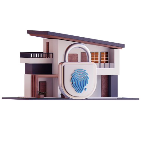 Smart Home Security Lock  3D Icon