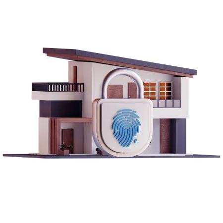 Smart Home Security Lock 3D Icon