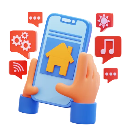 3 D Rendering Smarthome Solution Cartoon Style Illustration 3D Icon