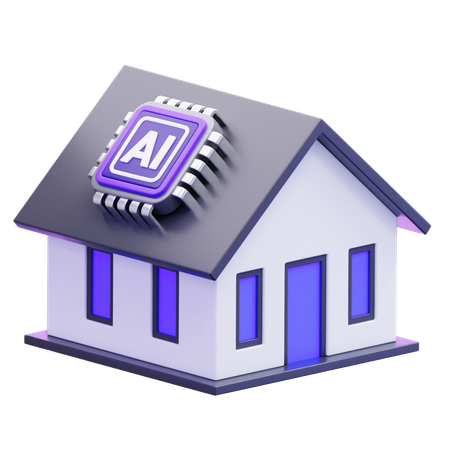 Smart Home With Artificial Intelligence  3D Icon
