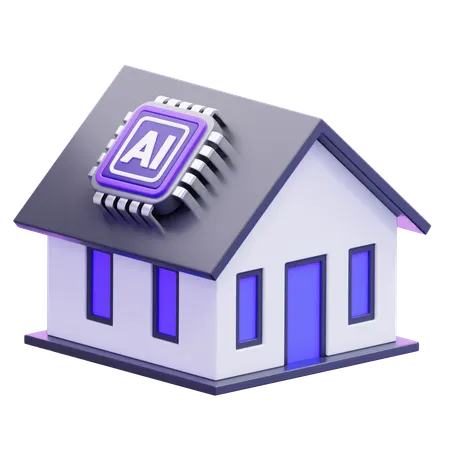 Smart Home With Artificial Intelligence  3D Icon