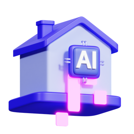 Smart House Ai  3D Icon