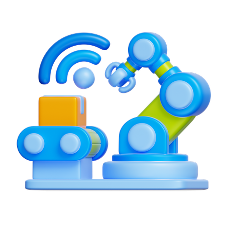 Smart Industrial Robot  3D Icon