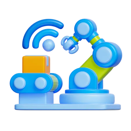 Smart Industrial Robot  3D Icon