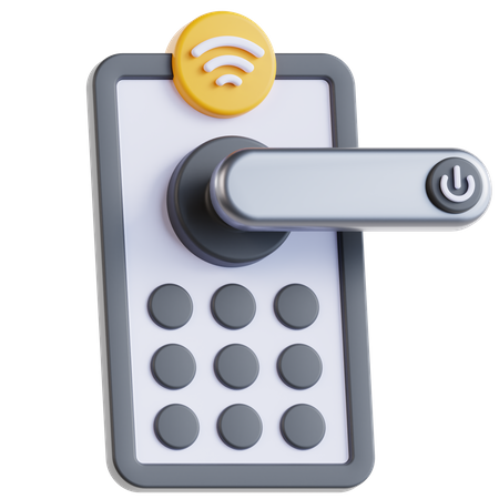 Smart Lock Door  3D Icon