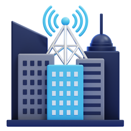 스마트 광역 도시  3D Icon