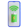 3d wireless phone battery illustration