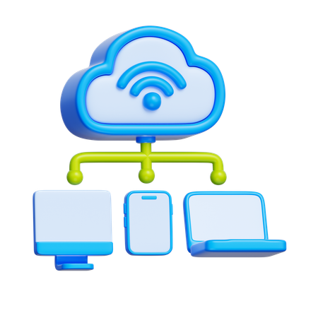 스마트 네트워크 시스템  3D Icon