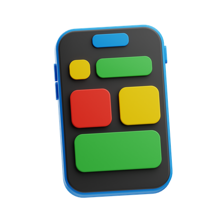 Smart Phone With App  3D Icon