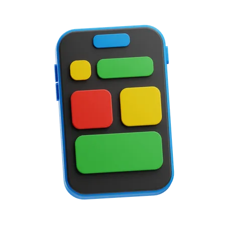 Smart Phone With App  3D Icon
