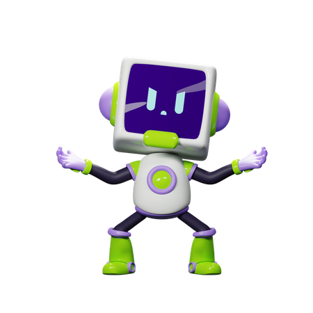 Smart Robot Angry  3D Icon