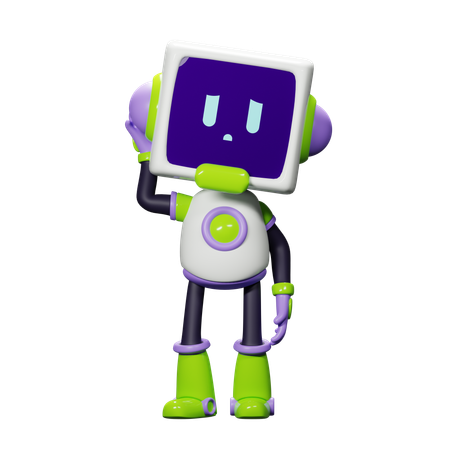 Smart Robot Confuse  3D Icon
