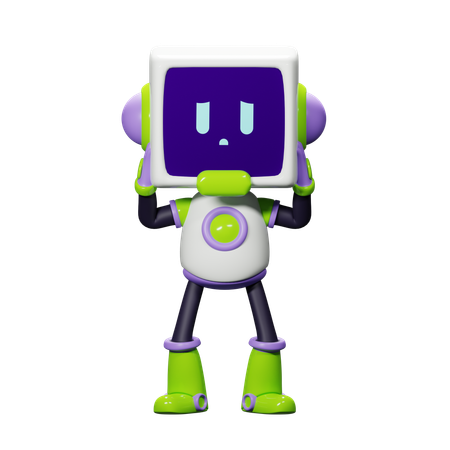 Smart Robot Confuse  3D Icon