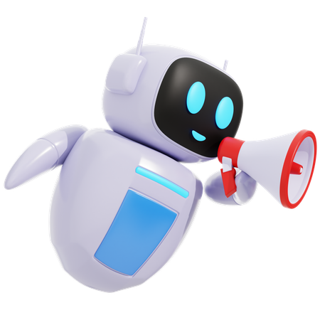 Smart Robot Doing Promotion  3D Icon